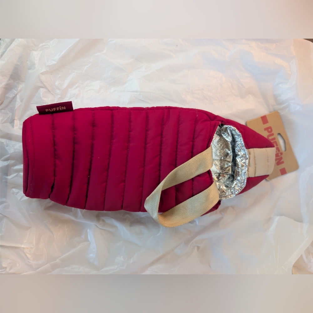 Puffin Drinkwear "The Caddy" Insulated Wine Bag Sleeping Bag - Merlot/Tan (NWT)